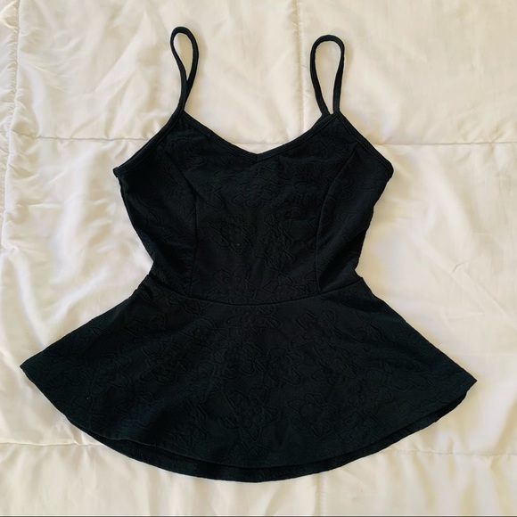 Wet Seal Black Peplum Top with Open back Size Small - Picture 1 of 5